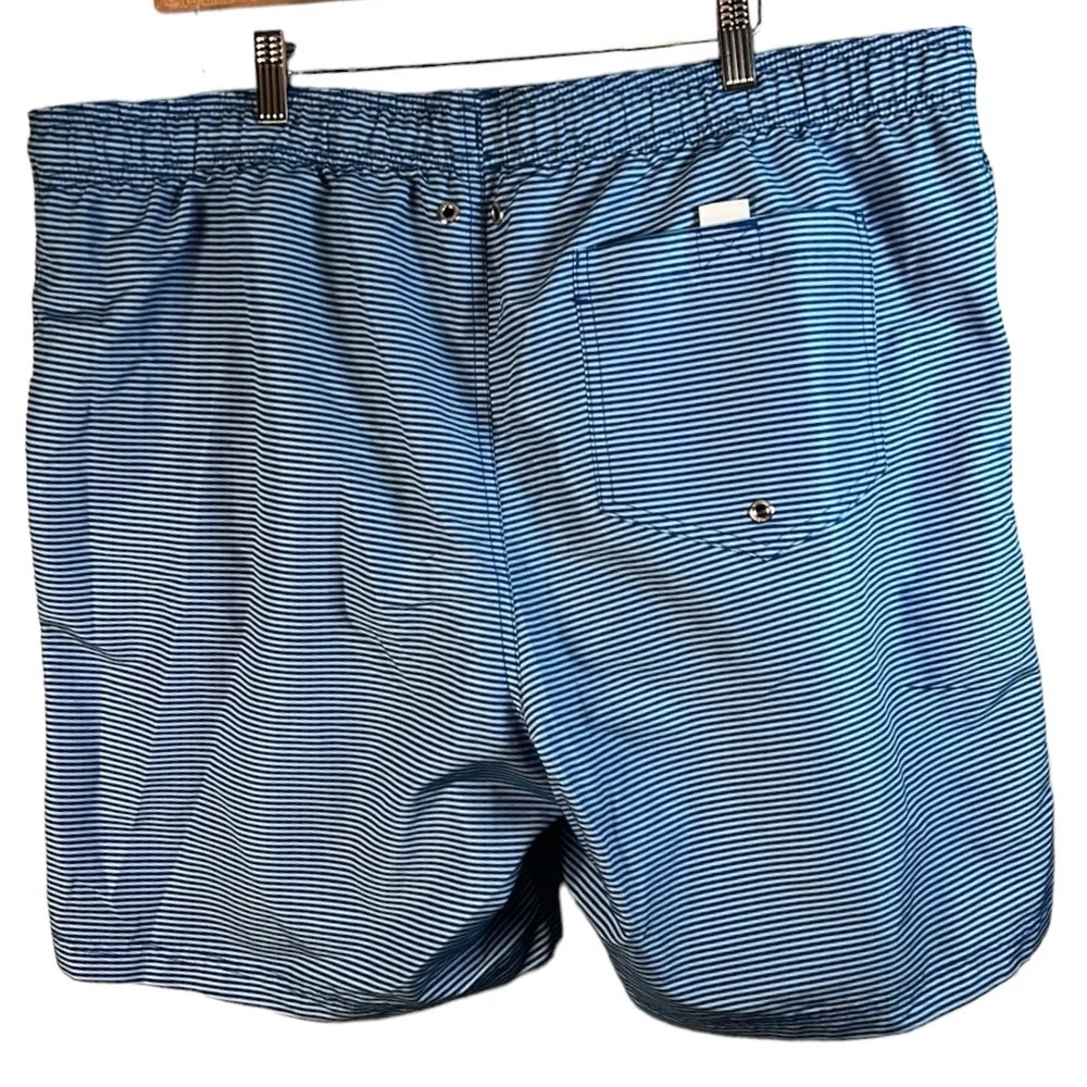 Lands’ End Men’s Light & Dark Blue Striped Shorts Swim Trunks‎ Size XL 40-42